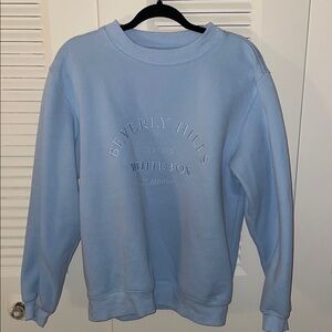 White Fox Boutique Blue Crewneck Sweatshirt